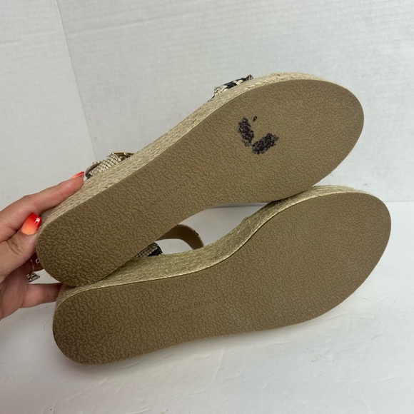 Lane Bryant Espadrille Snakeskin Wedges Strappy Sandals Womens Size 11 W​ide - Picture 10 of 13